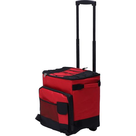 Glacière roulante 43L, grande capacité, étanche, pliable, boîte isolée pour Camping pique-nique rouge (1/5)