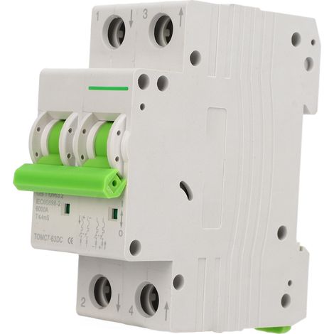 Disjoncteur miniature pour système photovoltaïque solaire, 550 V CC, à déclenchement thermomagnétique, 2 pôles, 40 A (1/5)