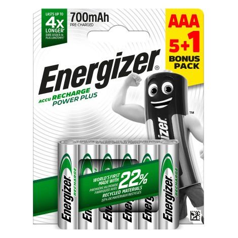 Accu rechargeable Energizer Power Plus HR03 AAA- Blister de 6 accus