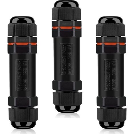 Boîte de Dérivation Étanche IP68 Lot de 3 Connecteurs pour Câbles 6-12mm 3 Fils Extérieur