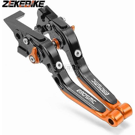 Leviers de frein et d'embrayage pour motos 690SMC, 690SMC-R, SMCR, 640 LC4, 690SM et 690 Enduro R : poignées pliables et extensibles. (1/4)