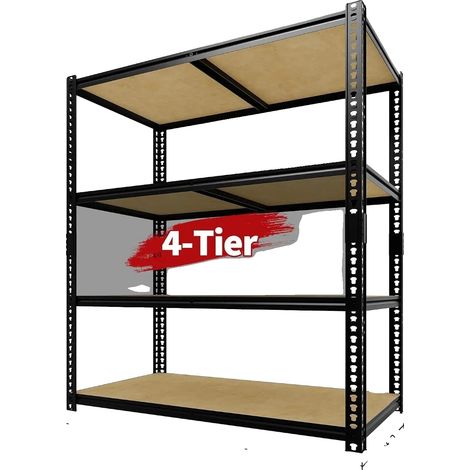 Estantería de almacenamiento, 5 niveles ajustables, capacidad de carga de 1450 kg, estante de 4 niveles. (1/2)