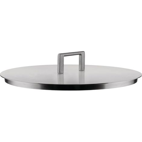 Alessi Convivio DC200/24 - Coperchio di Design, in Acciaio Inossidabile 18/10, con Pomolo in Acciaio e Rivestimento in PVD, 24 cm, Satinato