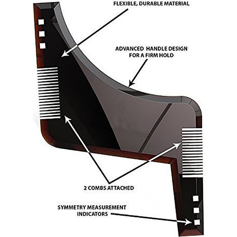 Modèle de coupe-barbe pour homme, gabarit de rasage et coiffure, peigne de précision pour moustache et barbe, outil de tonte réutilisable, 1 pièce. (1/4)