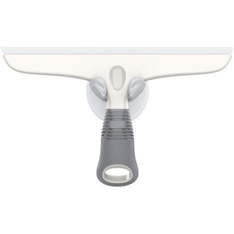 Silicone Squeegee with Suction Cup Holder, Multipurpose Squeegee for Window, Car Windshield, Window, Shower Door, Bathroom, All Purpose Squeegee, White and Gray (1/3)