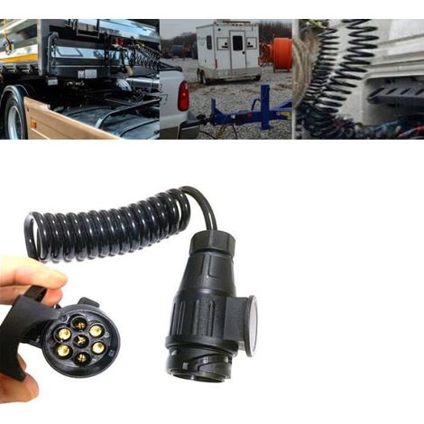 Adaptateur de remorque 7 broches vers 13 broches de 3 m avec connecteur de cablage 12 V 12 V Connecteur 7 conducteurs (1/5)