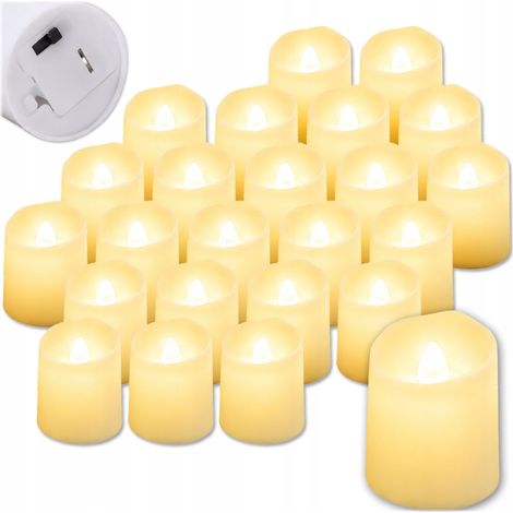 Bougie LED, insert de bougie LED pour éclairage de tombe, insert électrique pour éclairage de tombe (lot de 24) (1/5)