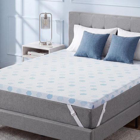 Mattress Topper 160 x 200 cm Memory Foam Gel Shape 7 cm Breathable Double (1/5)