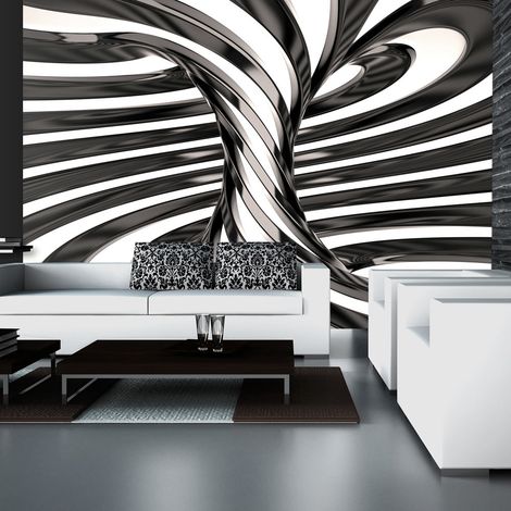 Fotomurale - Black and white swirl - 100x70 (1/4)