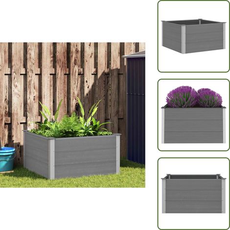 Garten-Hochbeet WPC 100 x 100 x 54 cm Grau - Gartenhochbeet - Blumentopf - Pflanzenbehälter - WPC - Outdoor Möbel (1/5)