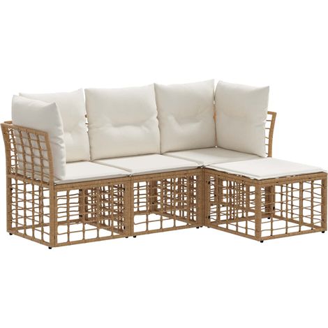Maison Exclusive - Set di divani da esterno Naturale Poliestere