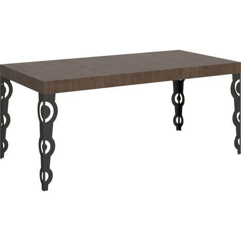 Tavolo Karamay Allungabile piano Noce 90x180 Allungato 440 telaio Antracite (1/5)