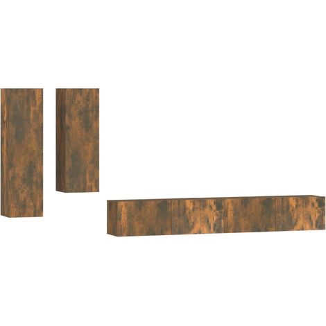 Ensemble de meubles TV 4 pcs，Banc TV，Armoire TV Chêne fumé Bois d'ingénierie CFW913360 (1/5)