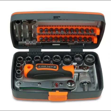 Tournevis à Cliquet 38 en 1 Multifonction avec Réglage Multi Angles et Changement Rapide pour Boîte à Outils Domestique (1/5)