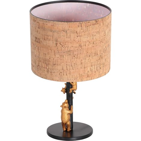 Anne Lighting - lampe de table - Animaux - naturel noir - métal