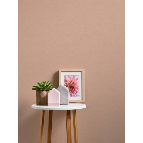 A.S Creation Famous Garden 393517 Vliestapete Einfarbig 10.05 x 0.53 m Pink Wohnzimmer Schlafzimmer Büro Naturoptik (1/5)