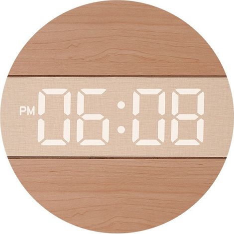Horloge murale ronde minimaliste, en MDF kaki, décorative, pour le salon et la maison. Kaki (imitation bois + imitation coton et lin) (1/5)