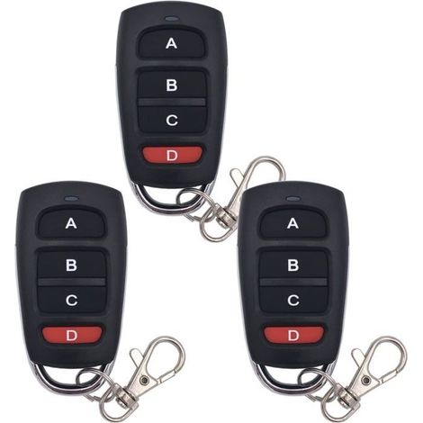 3-teiliges Garagentor-Fernbedienungs-Klon-Set, 433 MHz drahtloser Universal-Fernbedienungs-Schlüsselanhänger-Duplikator (1/4)