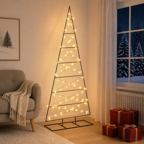 vidaXL Árbol de Navidad de metal KUOPIO 180 cm Blanco Cálido (1/5)