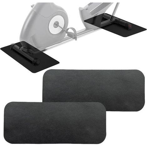 Lot de 2 tapis de protection de sol pour appareils de fitness - Antidérapants - Avec surface en nappa - Pour vélo d'appartement et salle de gym à domicile (1/5)