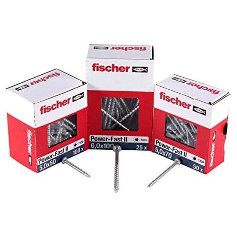 Tornillos fischer Tirafondos 90 mm plata acero (1/4)