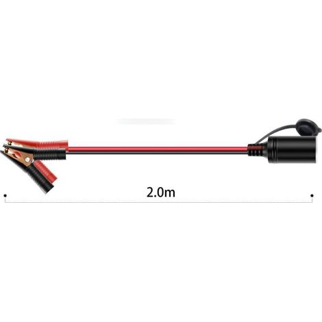 Zigarettenanzünder-Krokodilklemmenadapter, 12V-Batterieklemme, Zigarettenanzünderbuchse, Krokodilklemmenkabel für Batterie mit Sicherung (2,0 m) (1/5)