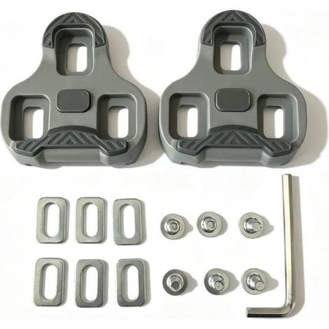 Pedales de bicicleta compatibles con calas Look Keo: kit de calas Look Keo Grip (gris 4,5°) para los modelos Look Keo 2 Max, Blade Carbon, Easy y Classic 3. (1/5)