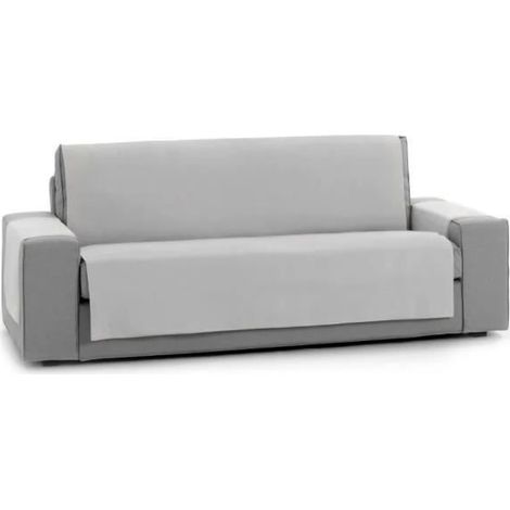 Housse-canapé 3 places - JUANIO - Avec accoudoirs - Gris - Antidérapante - Polyester-coton 260 g/m² (1/3)
