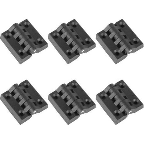 6 pièces charnières de cadre de porte en, kit d'installation pour fente de profil en nylon extrudé, charnière (40x40mm) (Noir) (1/5)