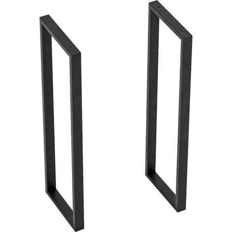 Set de 2 patas para mesa alta Kauniainen acero 87x27cm - Negro [en.casa]