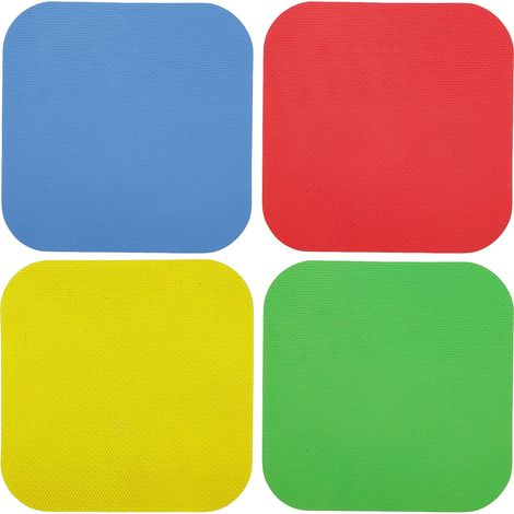 4 Pièces en Caoutchouc Ouvre-Bocal Pince Tampon Carré Coloré Ouvre-Boîte Tapis Isolation Thermique Antidérapant Tapis de pot Ménage Sous-verre Multifonctionnel (1/5)