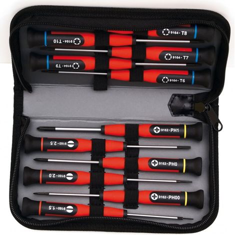 Jeu de 12 tournevis micro pour vis fente phillips® torx® - MOB (1/2)