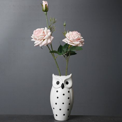 Lot en céramique blanche, vase étoilé pour fleurs séchées, décoration salon chic, vase à bouquet design, pot blanc céramique pour table (1/5)