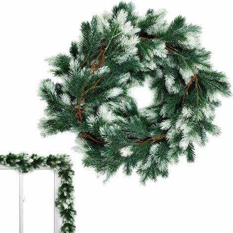 Guirlande de sapin de Noël, décoration de style champêtre, verdure artificielle, 180 cm, pour cheminée et porche (1/5)