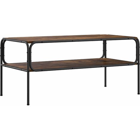 Beistelltisch Räuchereiche 100 x 50 x 46 cm Holzwerkstoff vidaXL (1/4)