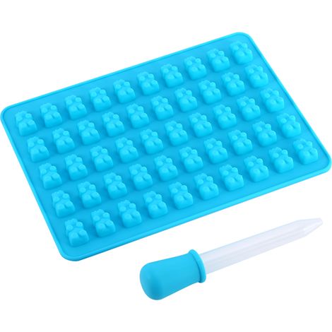 50 moules en silicone pour oursons en gélatine, chocolats et glaçons, taille XL (1/5)