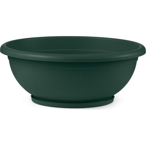 Bol Naxos avec soucoupe imbriquée Vert foncé - 30 cm