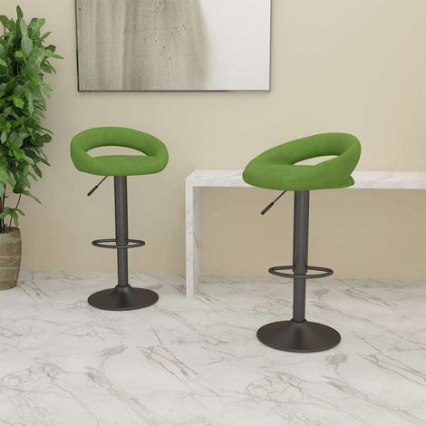 vidaXL Tabourets de bar lot de 2 vert clair velours (1/5)