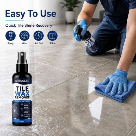 KineShineX tile wax remover powerfully dissolves stubborn wax layers and dirt, quickly restoring tiles to a clean state. (1/5)