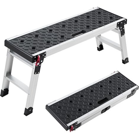 VEVOR Plataforma de Trabajo Plegable de Aluminio 910 x 310 x 420 mm, Carga de 226,8 kg, Banco Escalón Portátil con Superficie Texturizada y Orificios para Herramientas para Pintura Bricolaje Garaje (1/5)