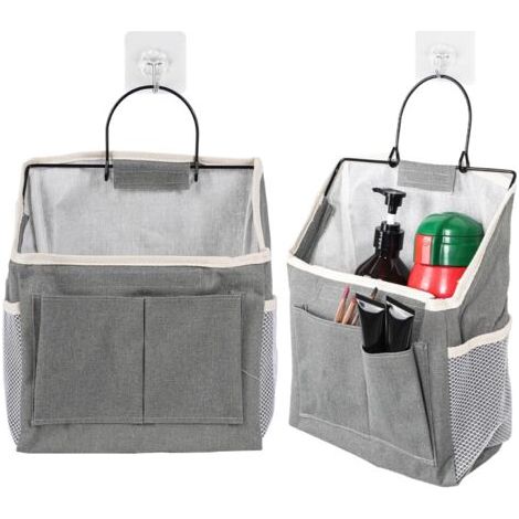 Juego de 2 organizadores colgantes plegables, organizadores para colgar en la pared y la puerta con bolsillos para baño, cocina, camping, bolsas de almacenamiento colgantes, cestas y organizadores de
