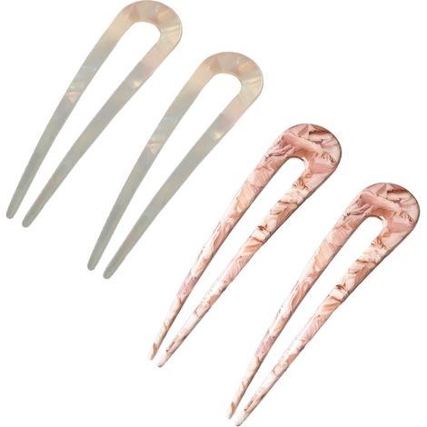 Hairpin U - Acetate - 4 Pièces - Pour Coiffures Chignon et Accessoires Cheveux - Femme Fille (1/5)