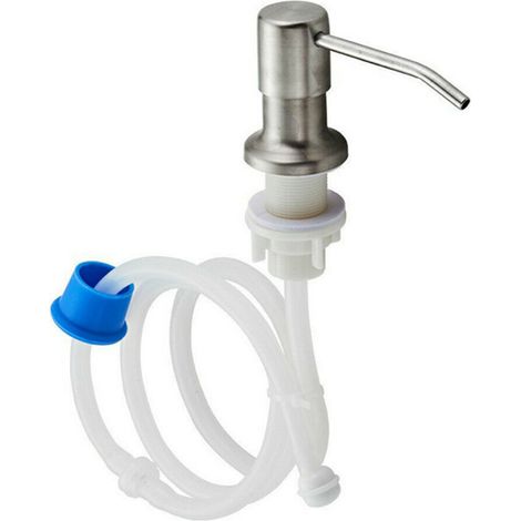 Dispensador de jabón de acero inoxidable para fregadero de cocina con manguera de extensión de silicona. (1/5)