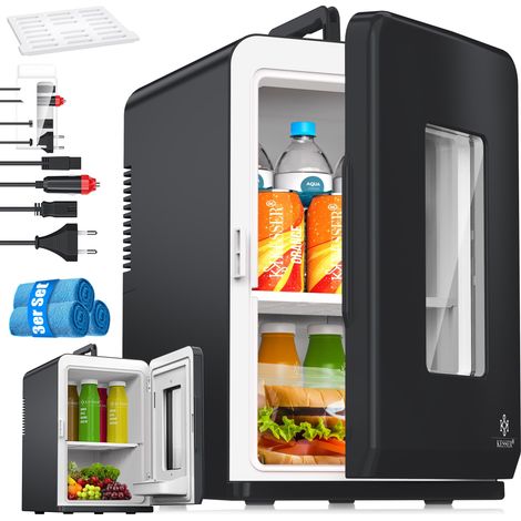 Kesser – Mini-glacière 15L 12V/220V – Refroidissement 4-8°C et réchauffage 55-65°C – Design compact et silencieux – Idéal pour voiture et camping (1/5)