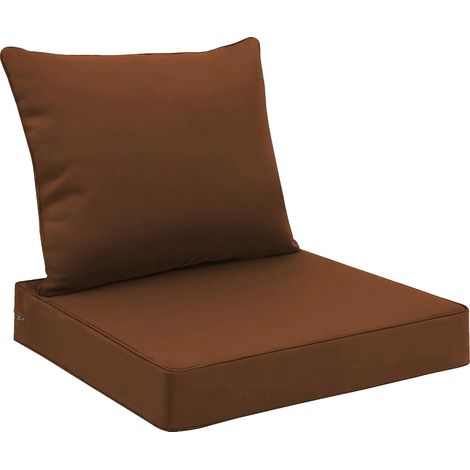 Ensemble de coussins, tissu imperméable, mousse à haute résilience, Café-a, 48x48x10cm-19x19x4in-a (1/2)
