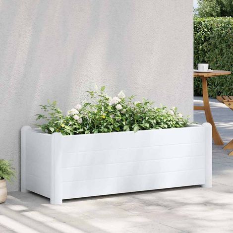 vidaXL Arriate elevado de jardín PP blanco 100x43x35 cm (1/5)