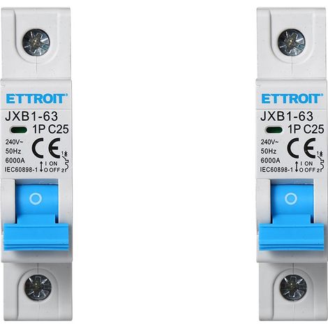 ETTROIT JX112560 Interruttore magnetotermico automatico 1P 25A 220V 6KA (1/4)