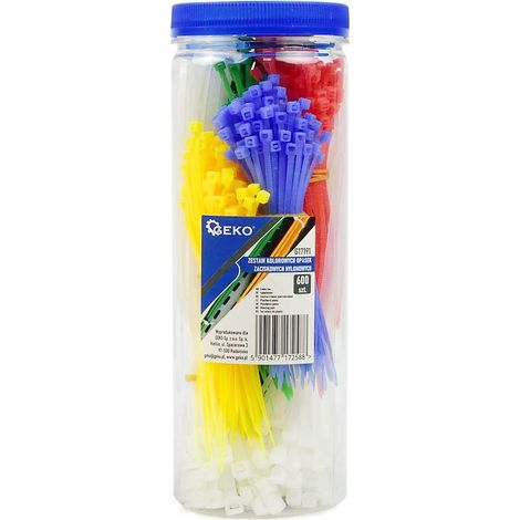 Set di fascette per cavi in nylon colorate 600 pezzi (25) (1/2)