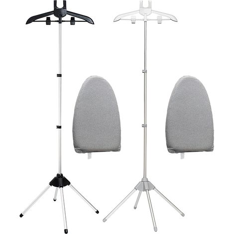 Support de défroisseur vapeur télescopique avec clips, cintre réglable en aluminium de 160 cm, pour tringle à repasser pliable à 360°, jupes, gris (1/5)