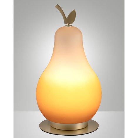 Lampada da Tavolo Wilma 8W LED Integrato 3000K Arancio/Ottone Satinato, Regolazione Luce al Tocco, IP20, 230V, Design in Metallo e Vetro - Wilma